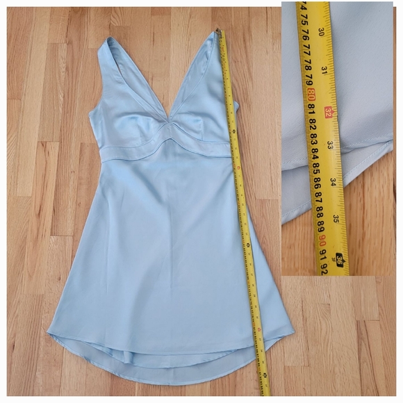 ABERCROMBIE & FITCH V-NECK SLEEVELESS SATIN MINI PARTY DRESS SZ SM TALL 💫NWT💫 - Picture 14 of 16